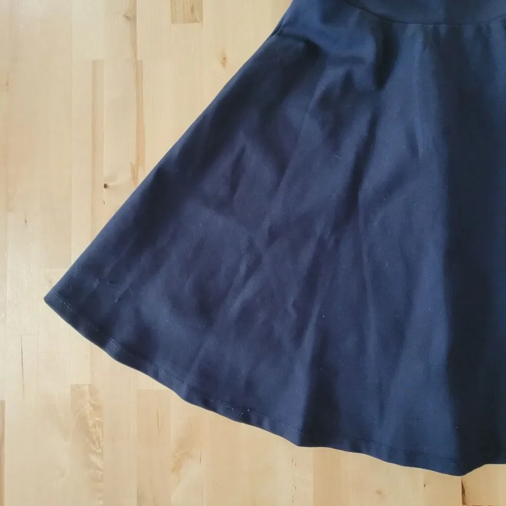 Lulus Lined Sleeveless Skater Dress Navy Blue, Stretch Twirl Party Dance Heart - Picture 7 of 12